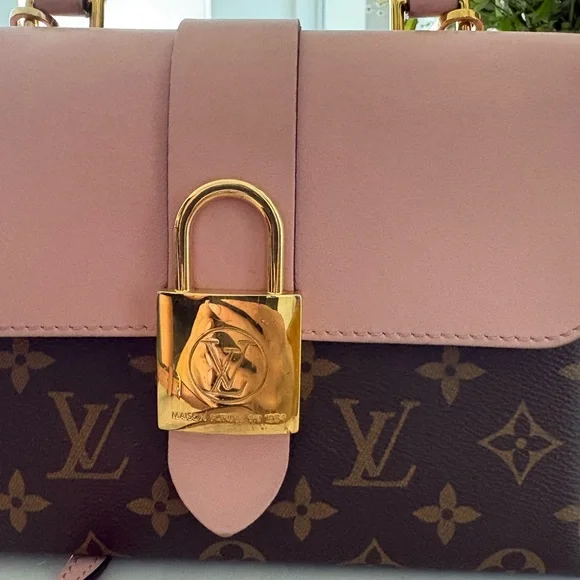 Authentic Louis Vuitton Brown Monogram & Pink Top-Handle Satchel - Picture 6 of 7